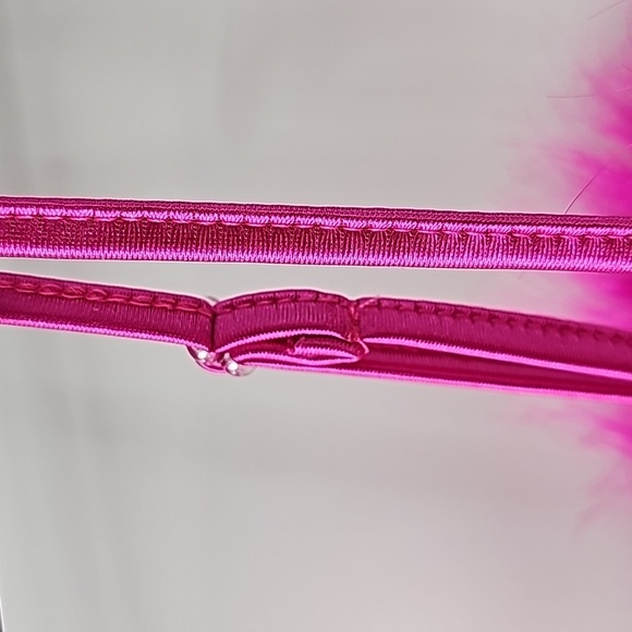 Y2K Barbiecore Pink Sweetheart Bust Faux Fur Trim Mini Bodycon Sexy Party Dress - Picture 7 of 15